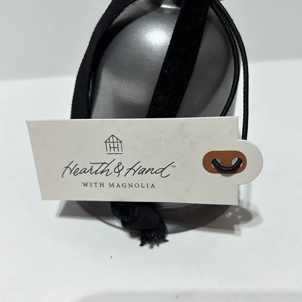 Hearth & Hand 4” Silver Bell with Black Ribbon